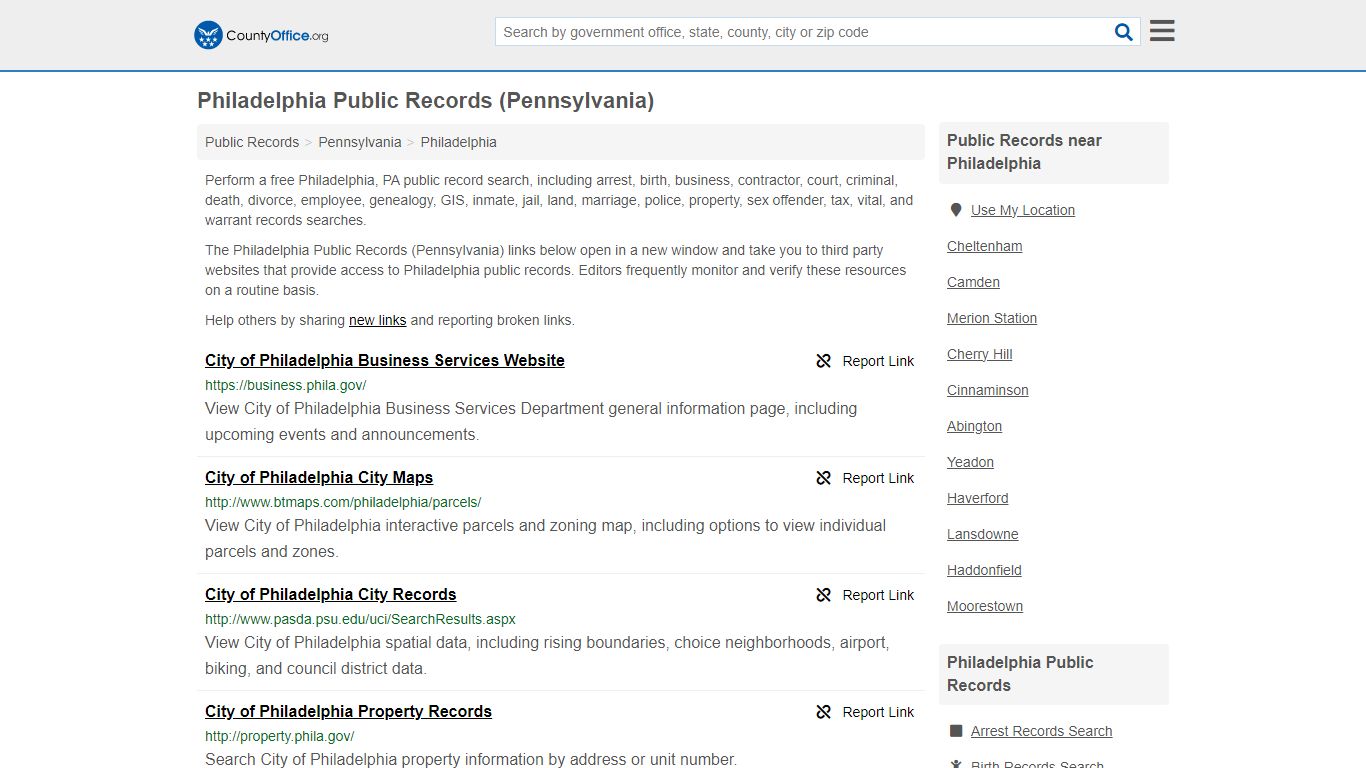 Public Records - Philadelphia, PA (Business, Criminal, GIS, Property ...