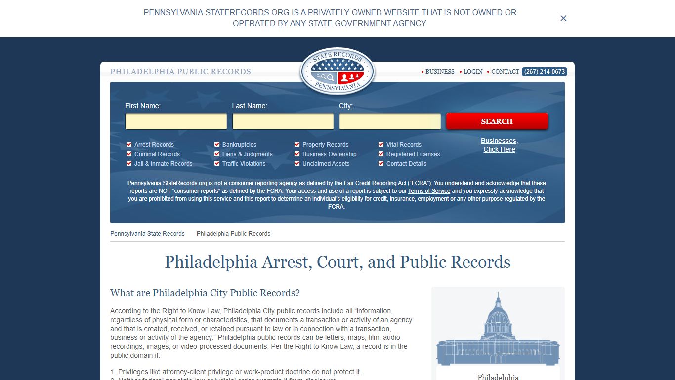 Philadelphia Arrest and Public Records - StateRecords.org